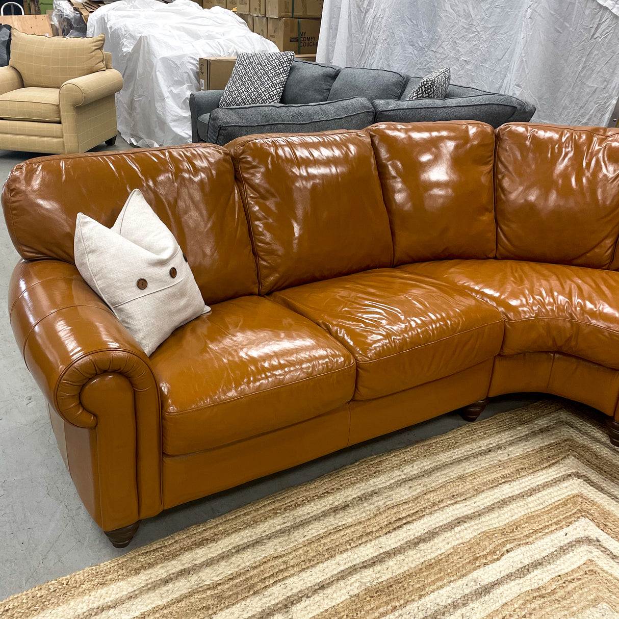 Natuzzi Carmel 3pc Leather Sectional