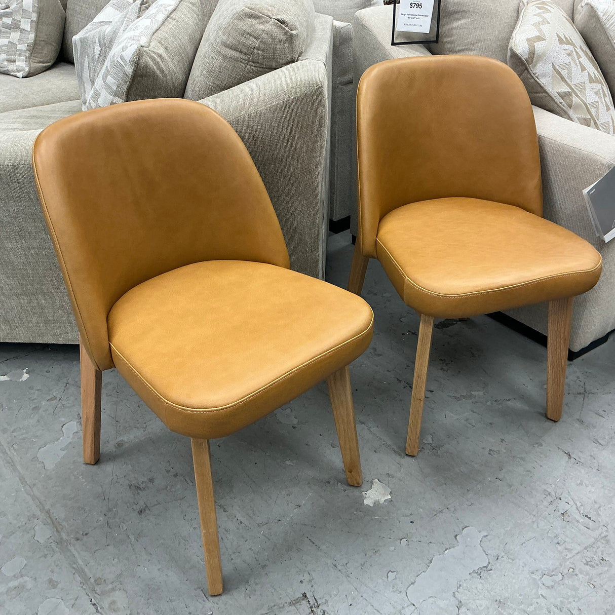 ARTICLE - Alta Leather Dining Chairs (Light Oak & Tan)
