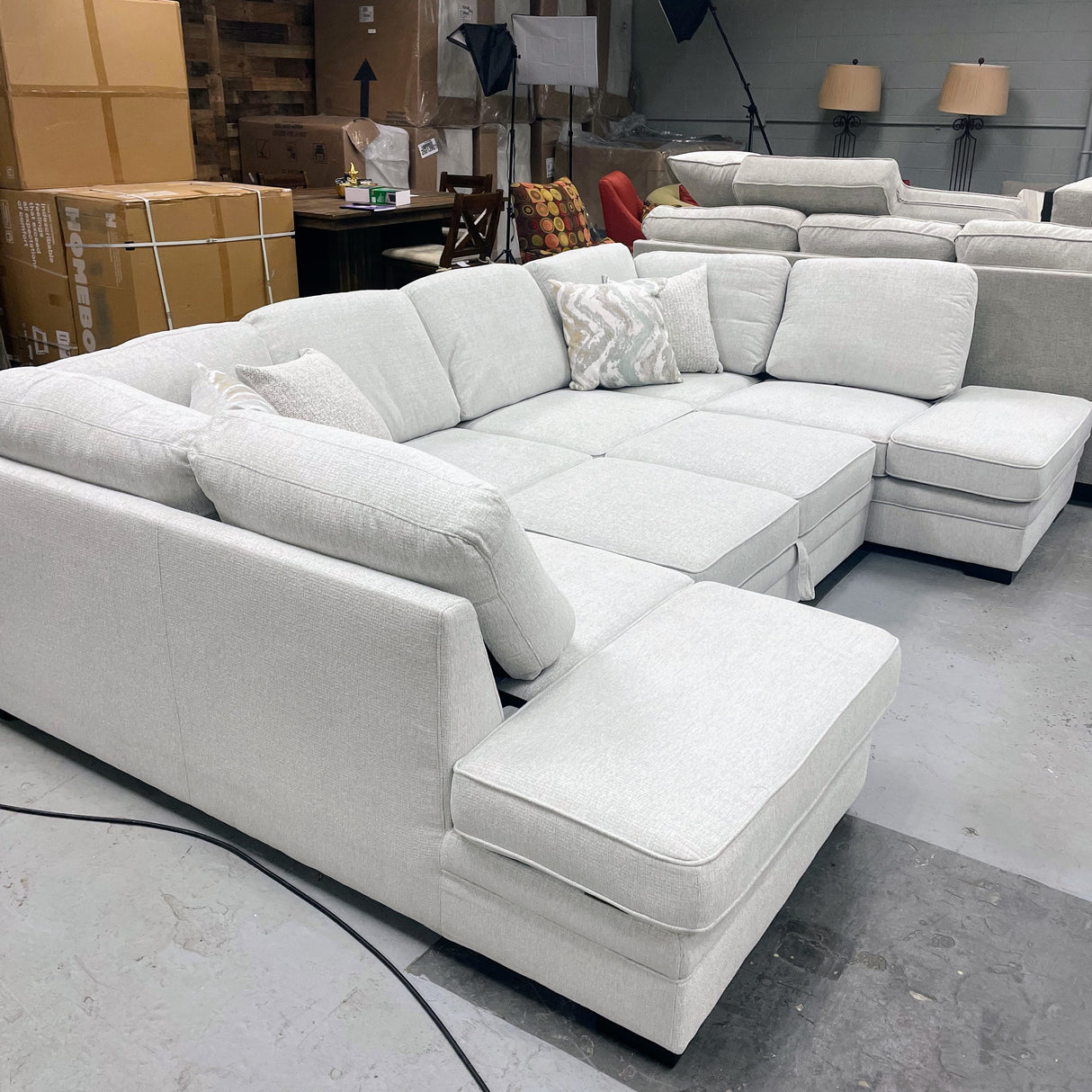 Warehouse M 3pc sectional w/ Double Chaise and Trundle Bed