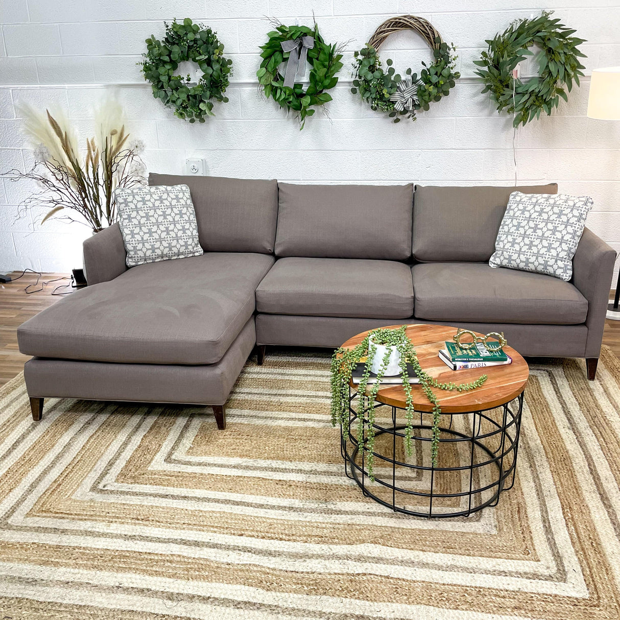 Crate & Barrel 2pc Sectional w/Chaise - Pull Up A Couch