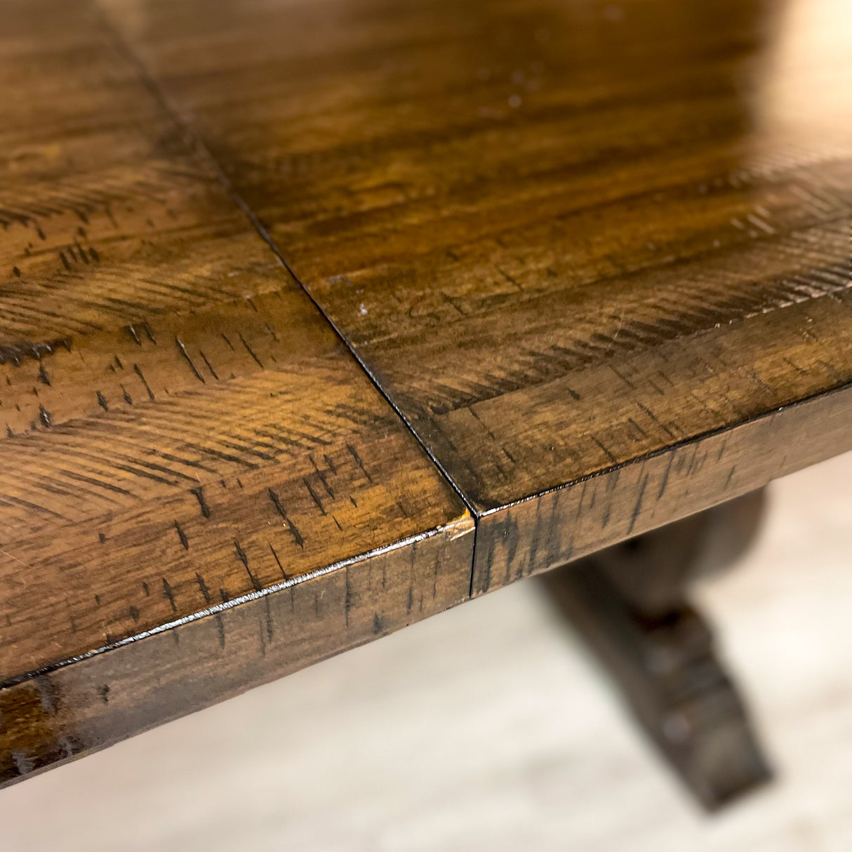 Solid Wood Dining Table w/Expansion Leaf and Bench