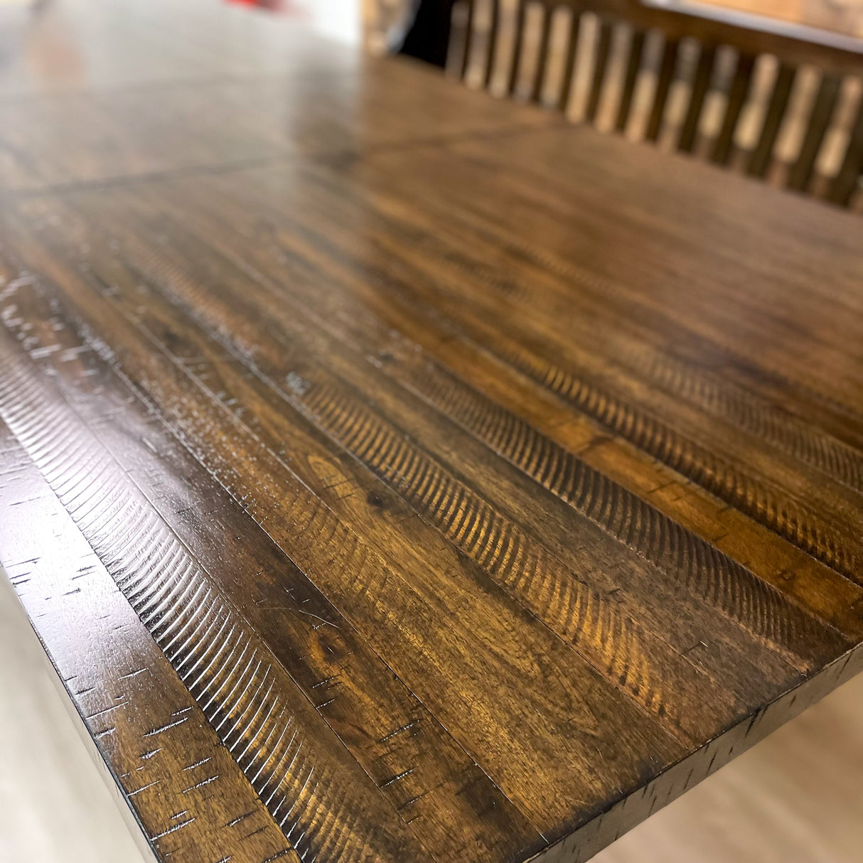 Solid Wood Dining Table w/Expansion Leaf and Bench