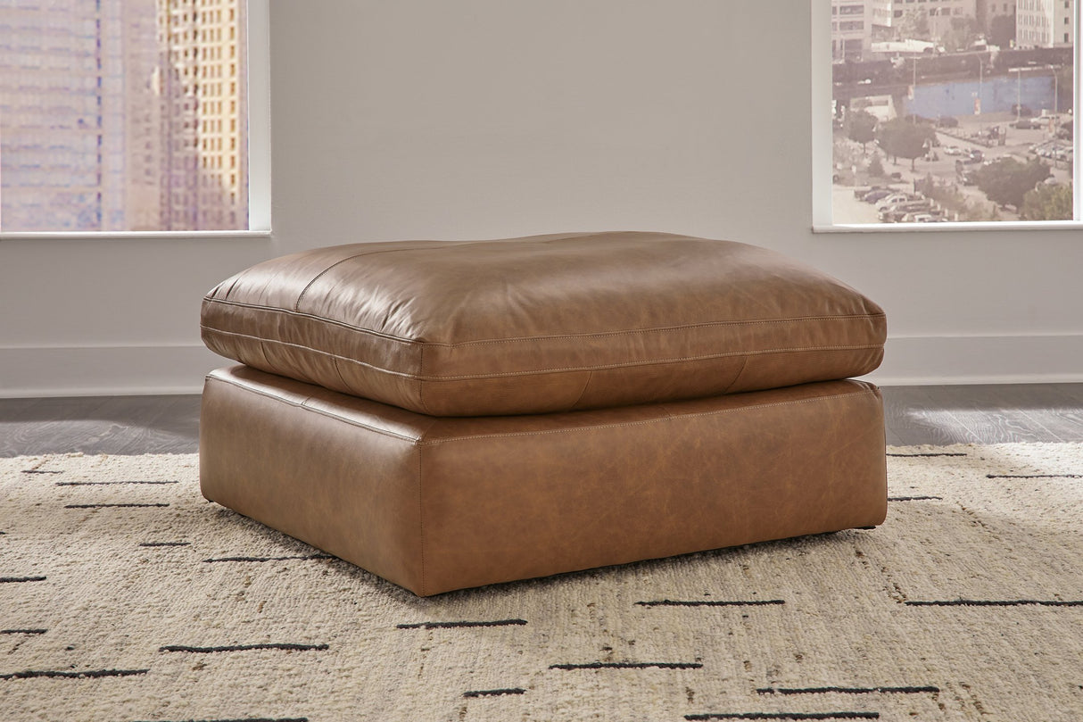 Leather Cloud Oversized Accent Ottoman