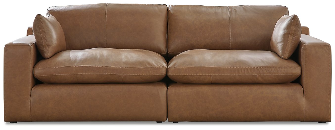 Leather Cloud 2-Piece Sectional Loveseat