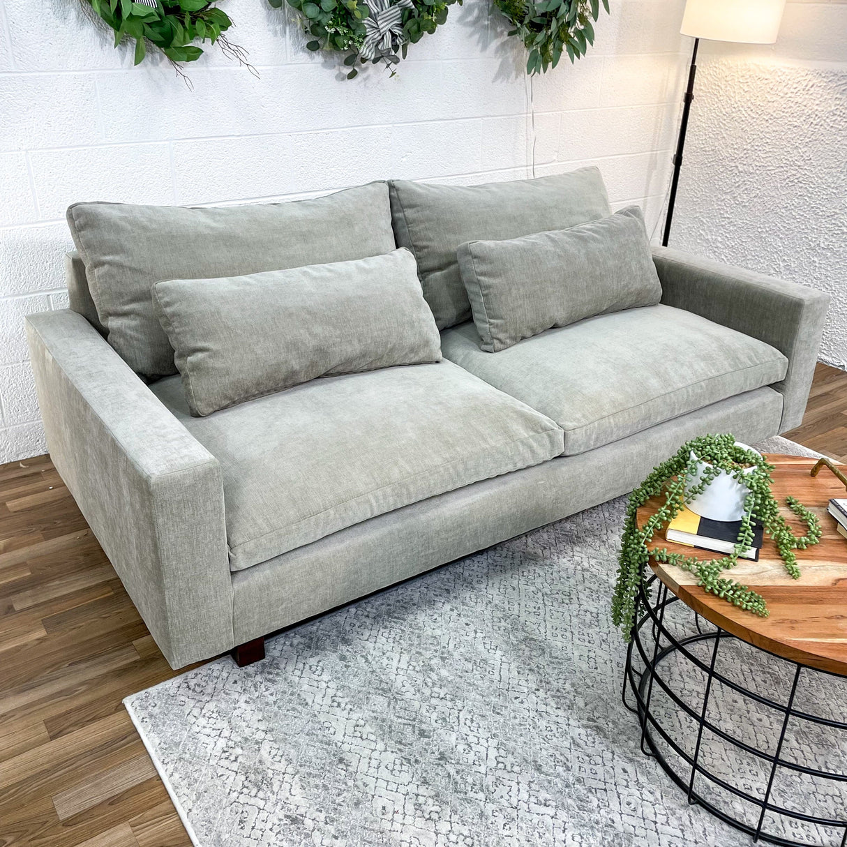 West Elm Harmony 82” Sofa with performance Distressed Velvet fabric - Pull Up A Couch