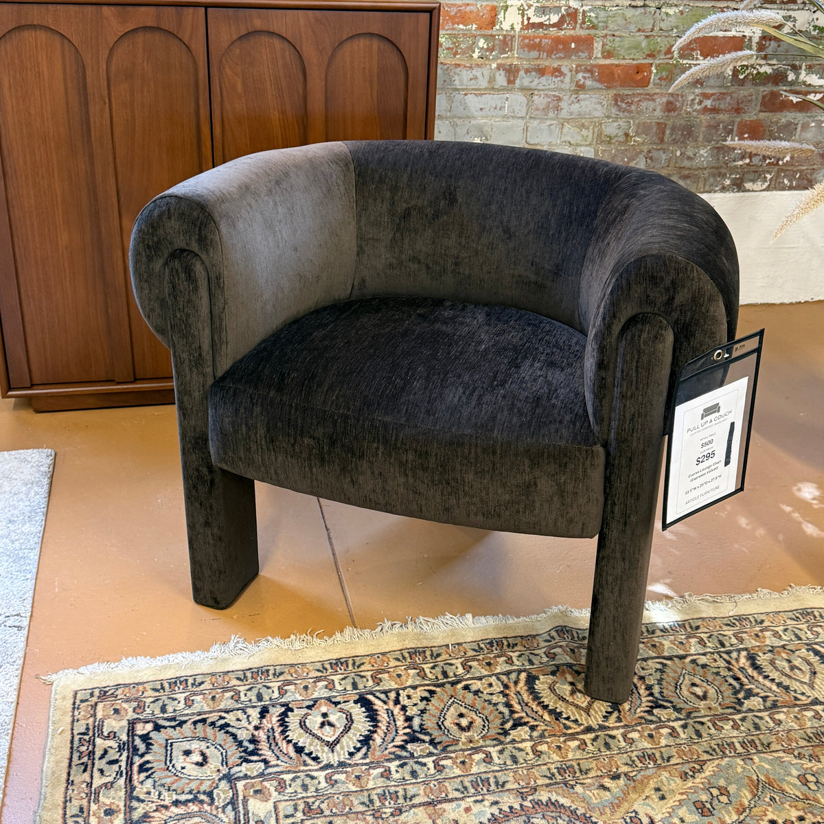 Velvet MCM Everse Lounge Chair (Espresso Brown)