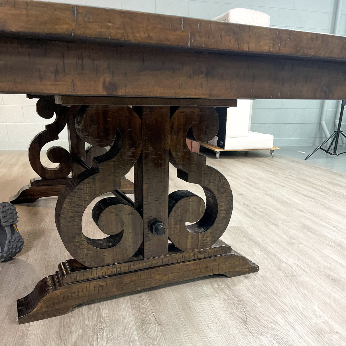 Solid Wood Dining Table w/Expansion Leaf and Bench