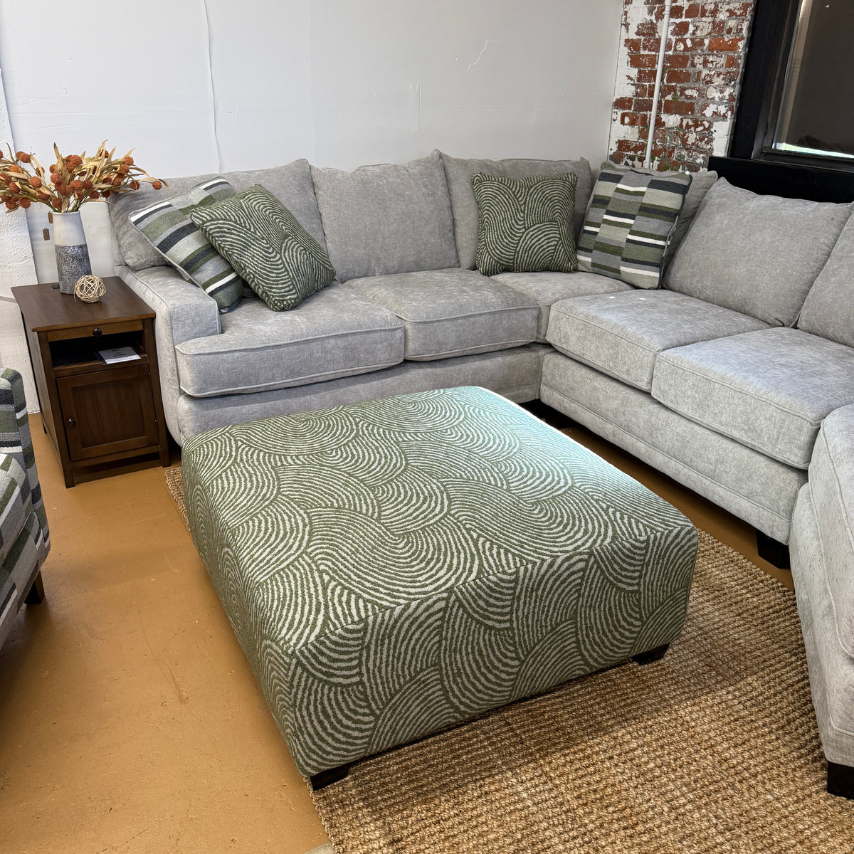 Belmont 4pc Corner Sectional w/ Cuddle Corner + Ottoman