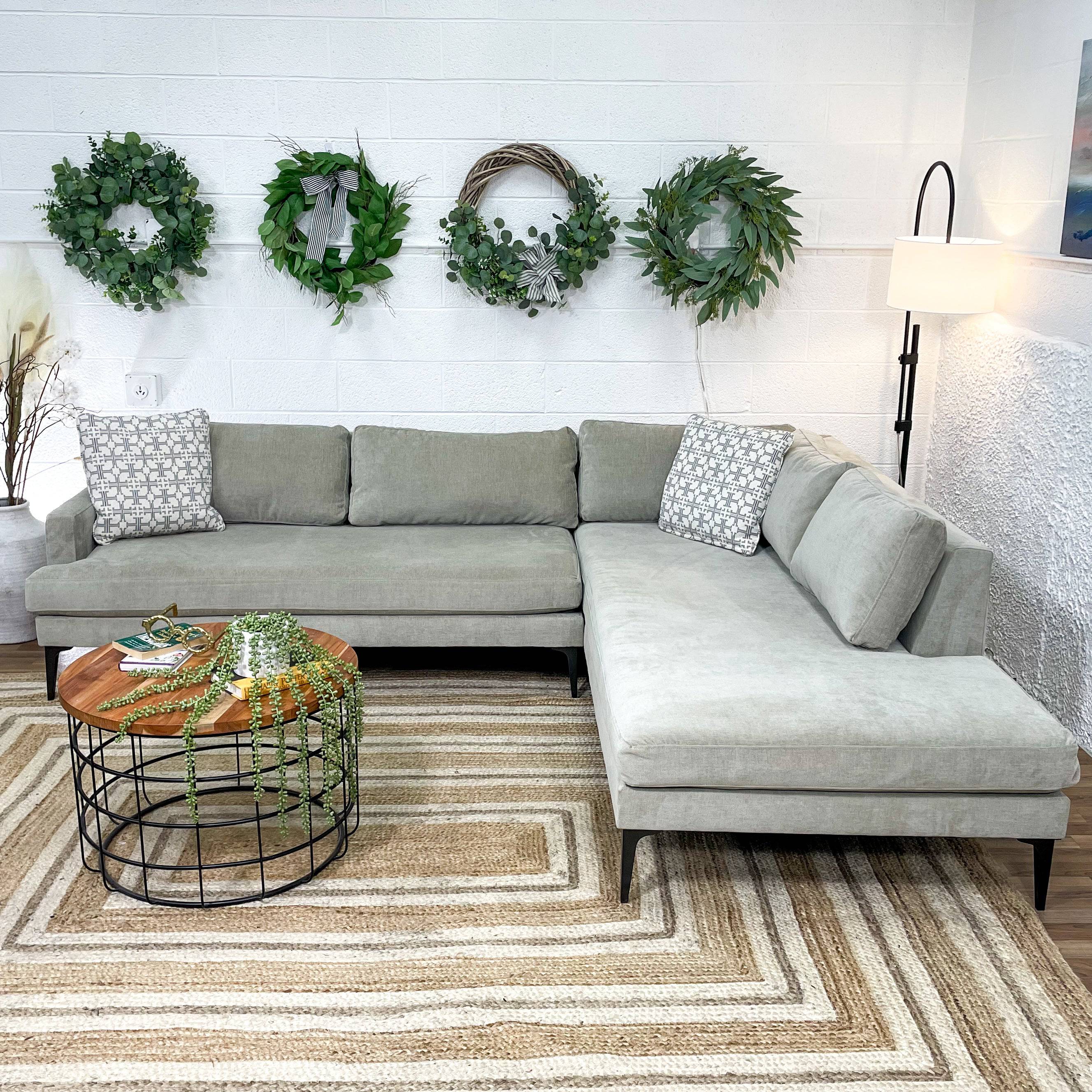 West Elm Andes 2pc Sectional w/Bumper Chaise