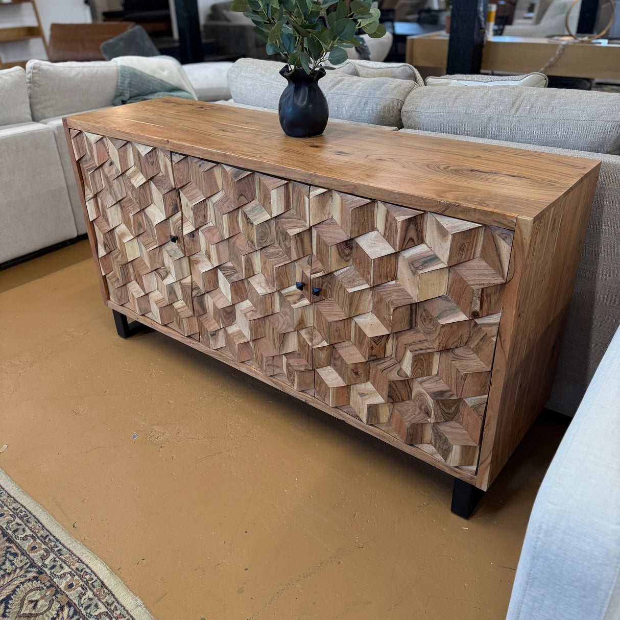 Pull Up A Couch Linwood Accent Cabinet featuring wood finish, storage compartments, and sleek modern design.