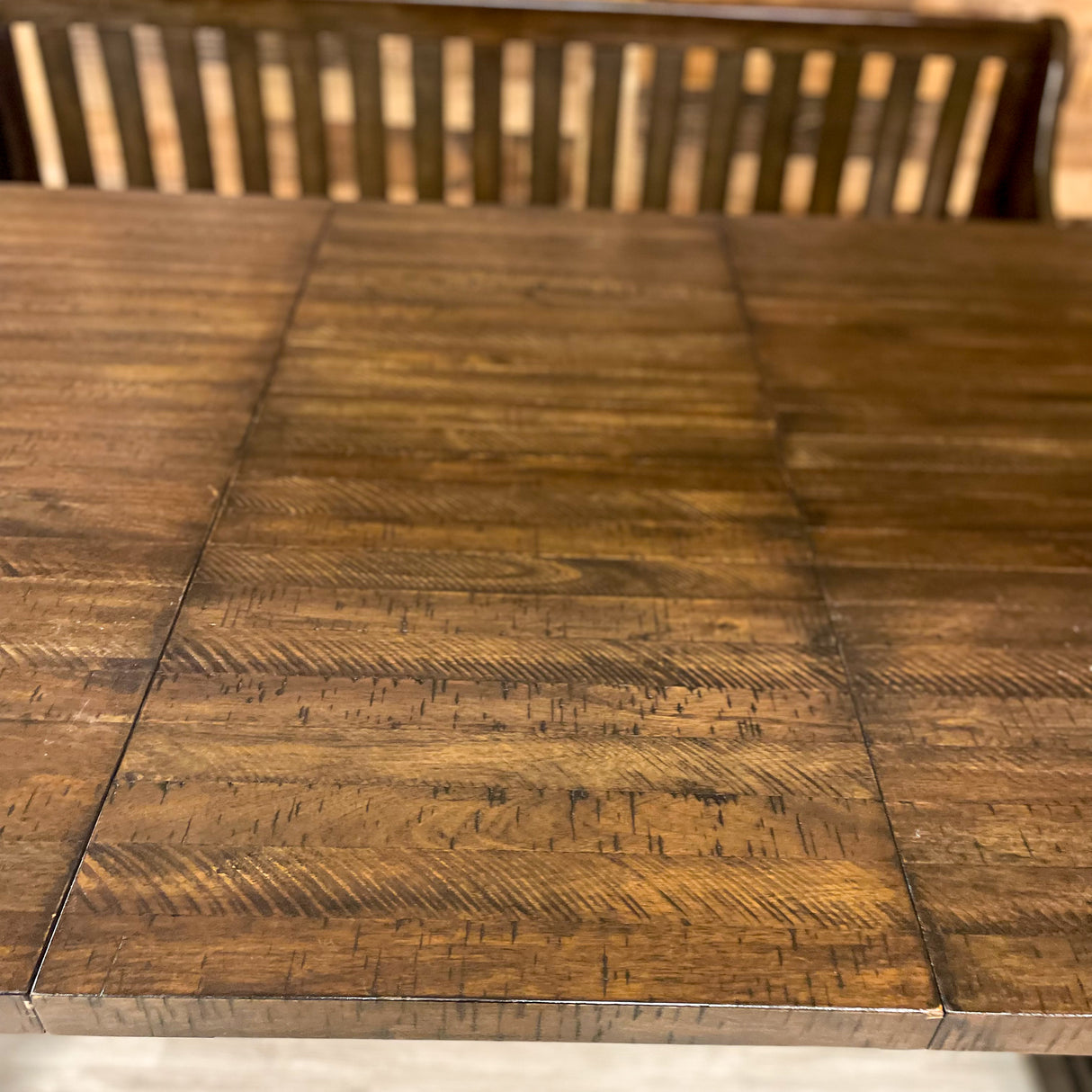 Solid Wood Dining Table w/Expansion Leaf and Bench