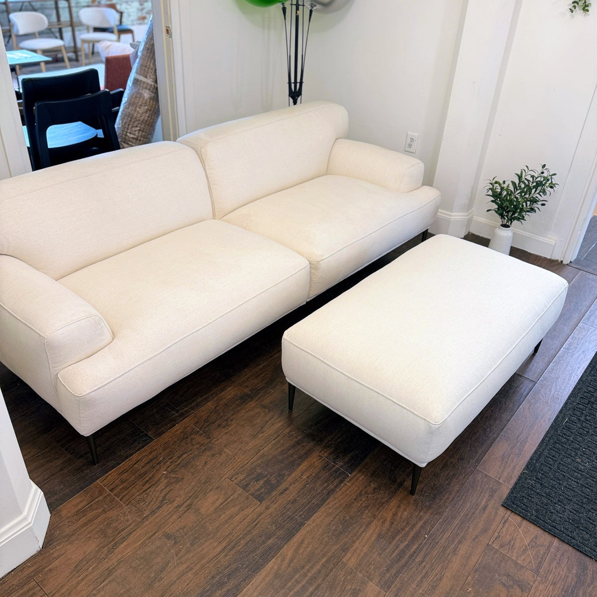 91" Modular Sofa w/Ottoman (Quartz White) - Pull Up A Couch