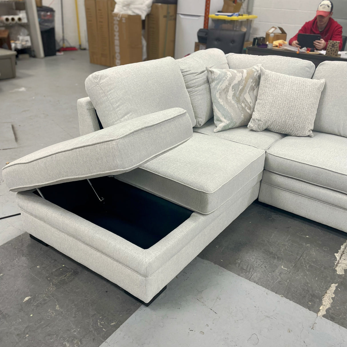 Warehouse M 3pc sectional w/ Double Chaise and Trundle Bed