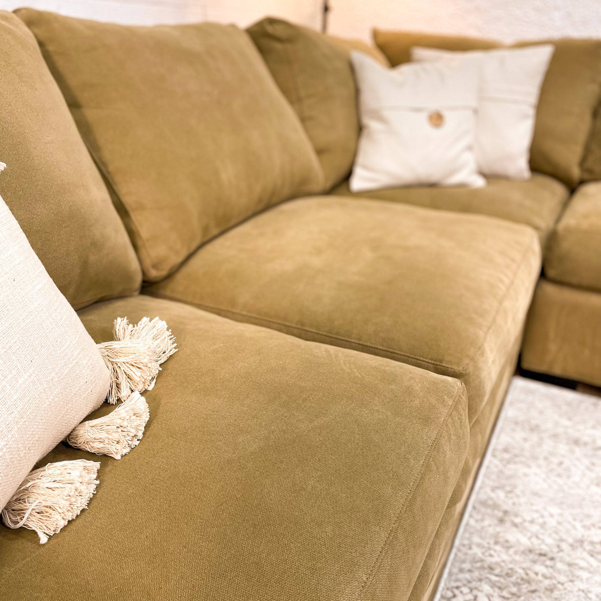 Tan Crate & Barrel Axis3, 3pc Sectional - Pull Up A Couch