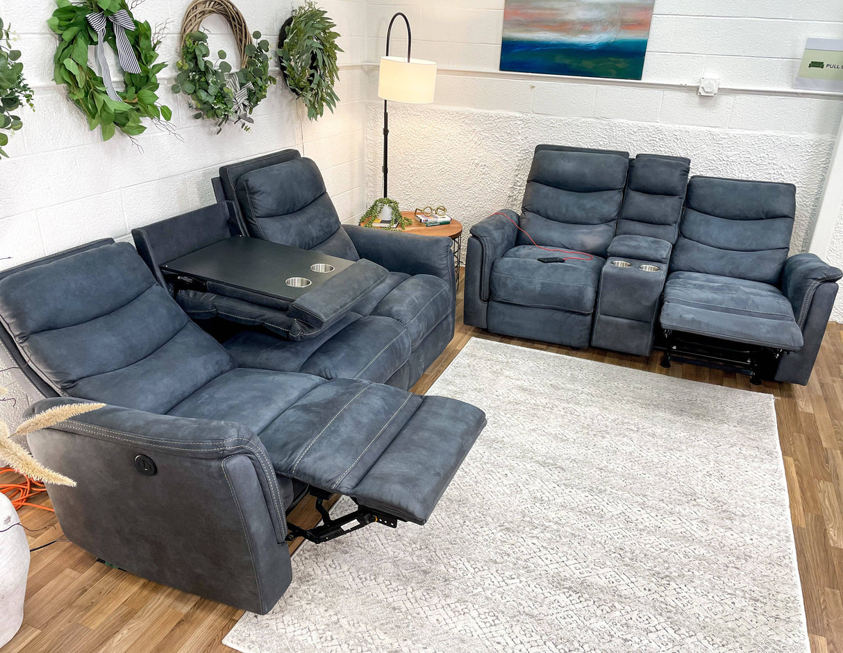Sofa Loveseat Set with Recliners, Rockers, USB Ports - Pull Up A Couch