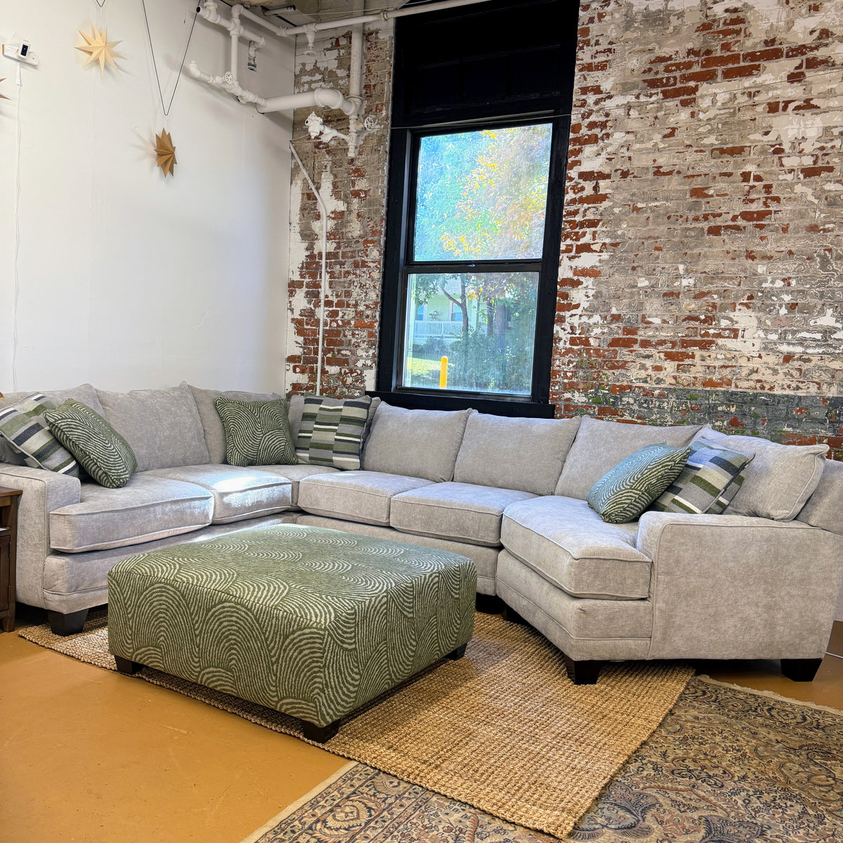 Belmont 4pc Corner Sectional w/ Cuddle Corner + Ottoman