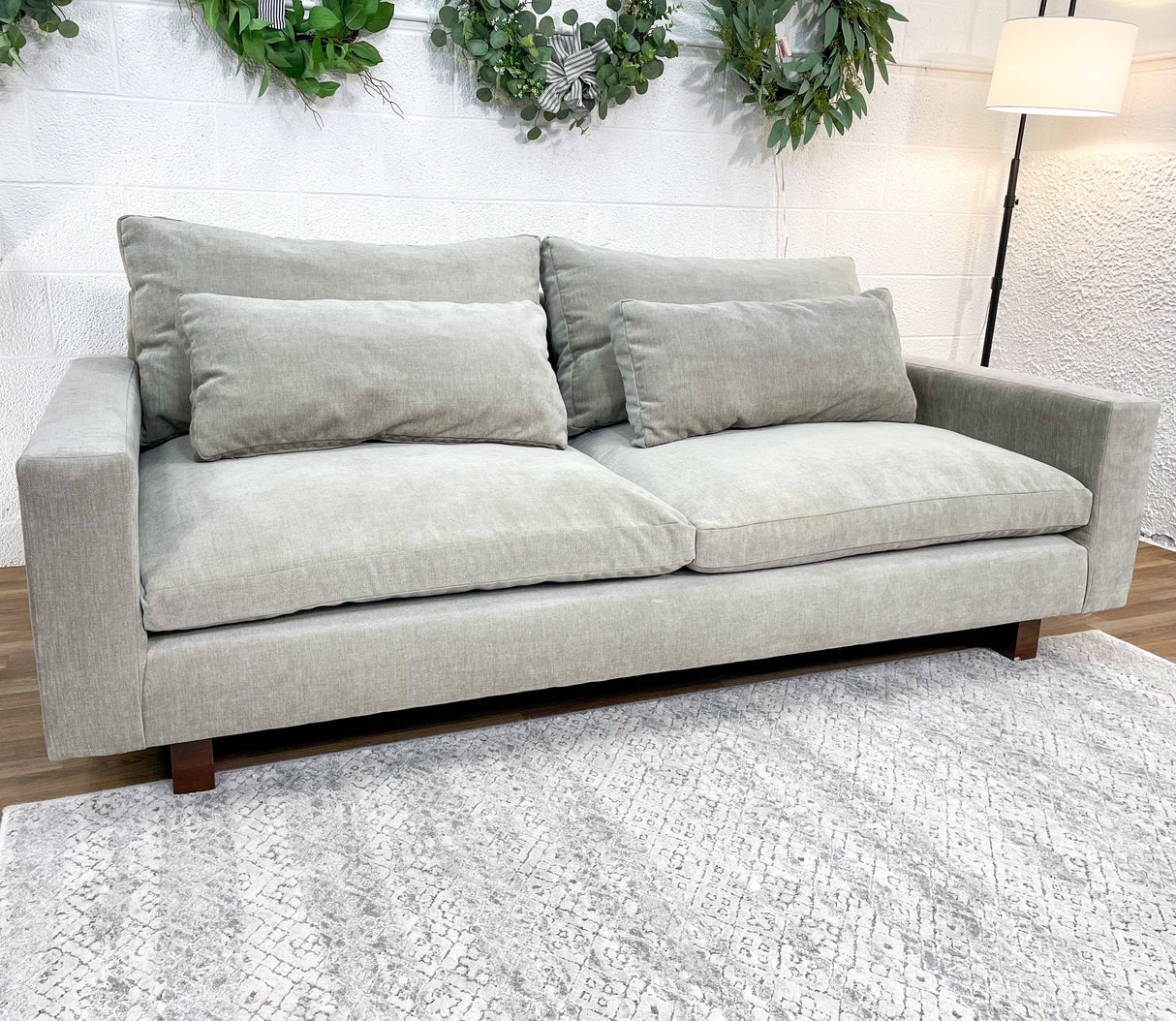West Elm Harmony 82” Sofa with performance Distressed Velvet fabric - Pull Up A Couch