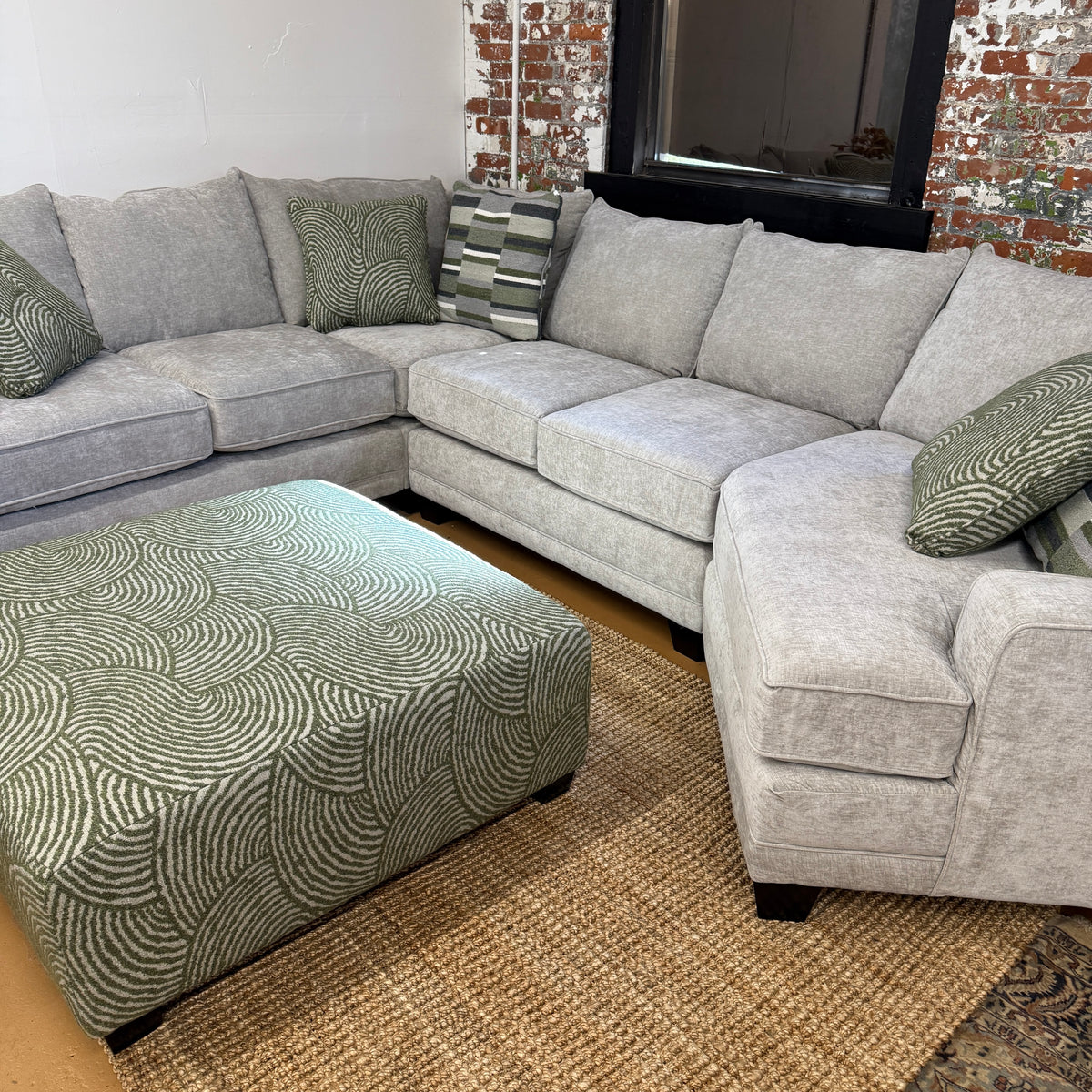 Belmont 4pc Corner Sectional w/ Cuddle Corner + Ottoman