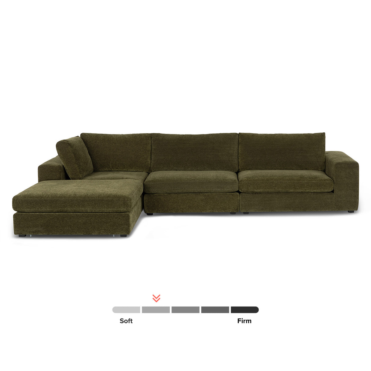 140" 4pc Modular Sectional w/Ottoman (Cypress Green) - Pull Up A Couch