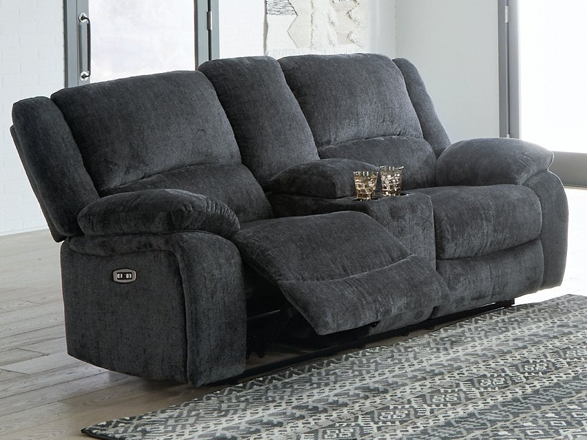 Draycoll Power Reclining Loveseat with Console - Pull Up A Couch