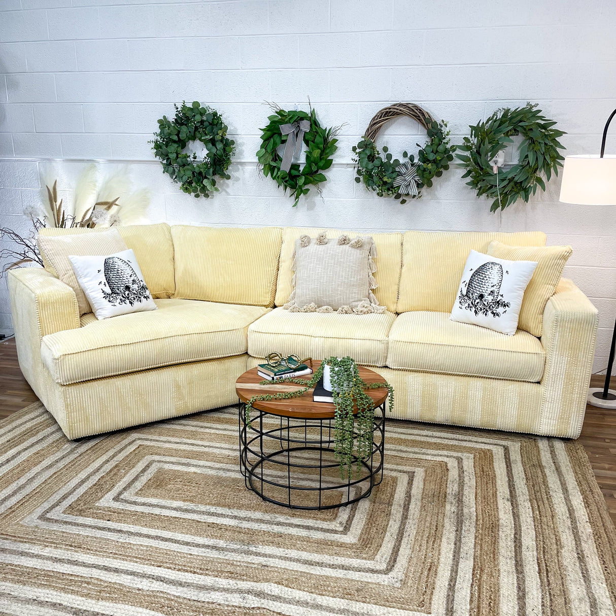 Circle Furniture 2pc Cuddle Couch and Corduroy Fabric - Pull Up A Couch