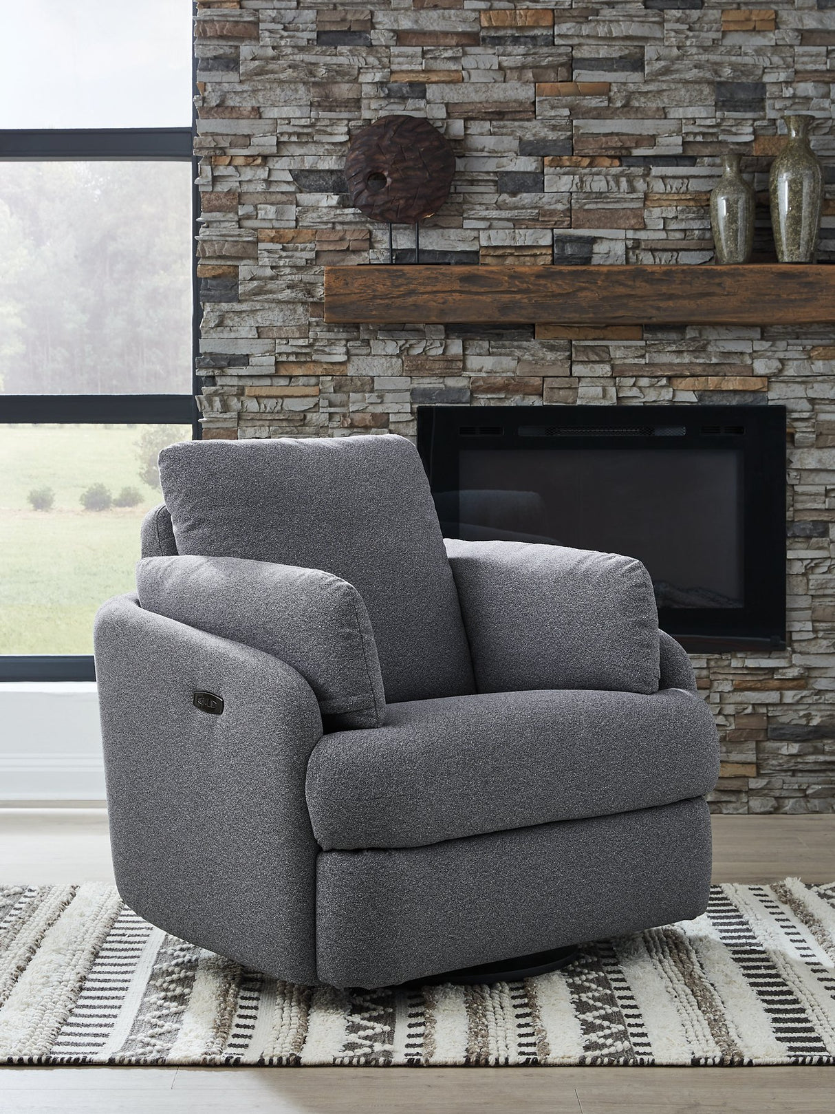 Alainmont Next-Gen Nuvella Swivel Power Recliner - Pull Up A Couch