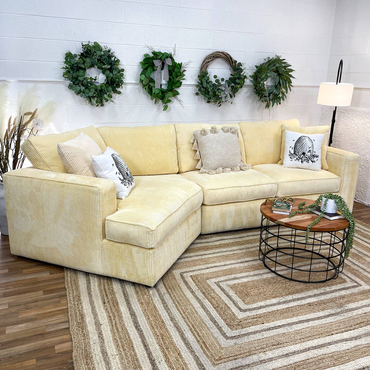 Circle Furniture 2pc Cuddle Couch and Corduroy Fabric - Pull Up A Couch