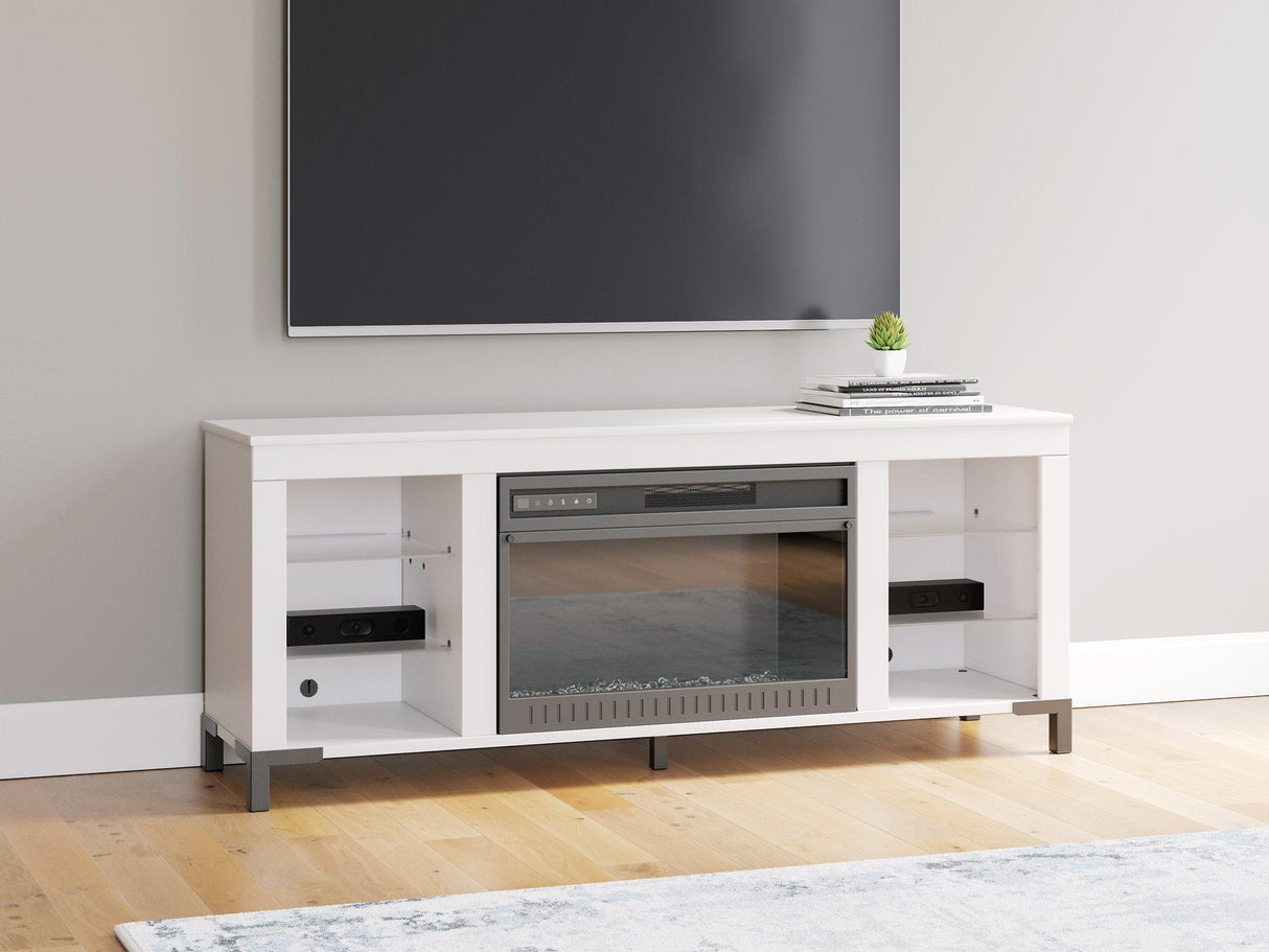 Brollevi 60" TV Stand with Electric Fireplace - Pull Up A Couch