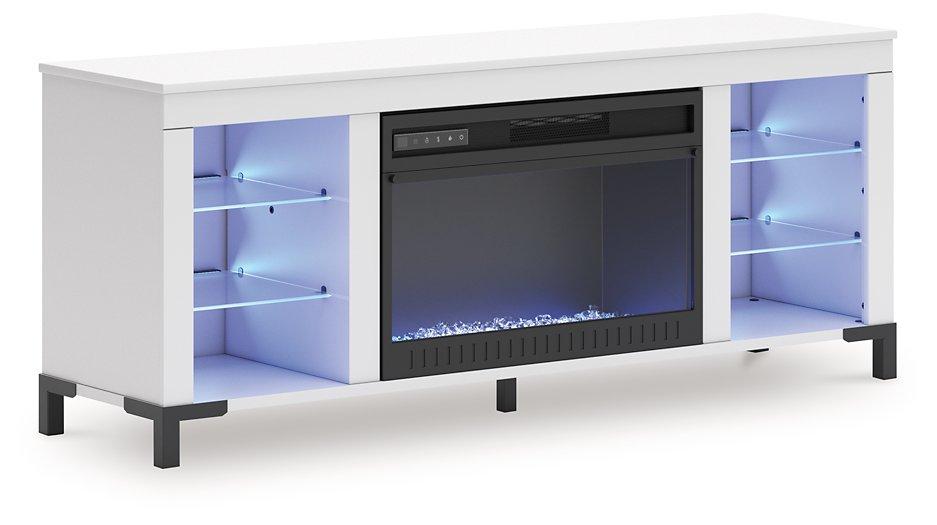Brollevi 60" TV Stand with Electric Fireplace - Pull Up A Couch