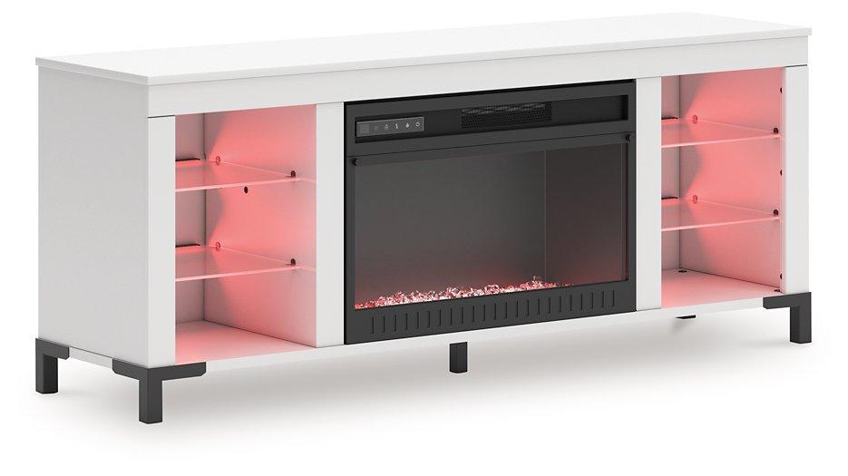 Brollevi 60" TV Stand with Electric Fireplace - Pull Up A Couch
