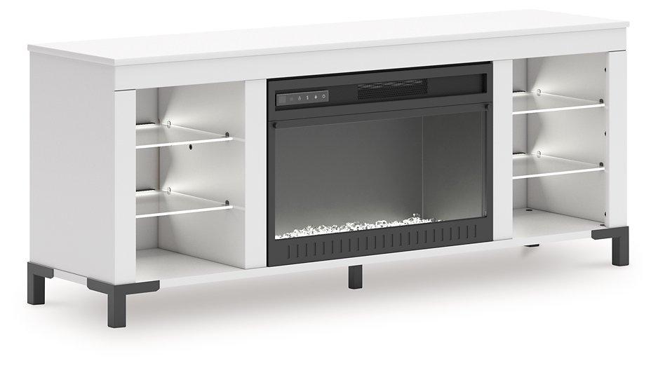 Brollevi 60" TV Stand with Electric Fireplace - Pull Up A Couch