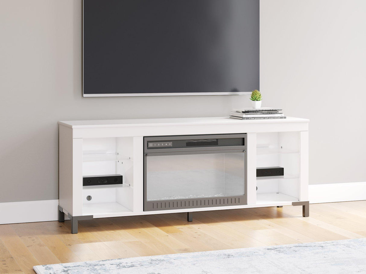 Brollevi 60" TV Stand with Electric Fireplace - Pull Up A Couch