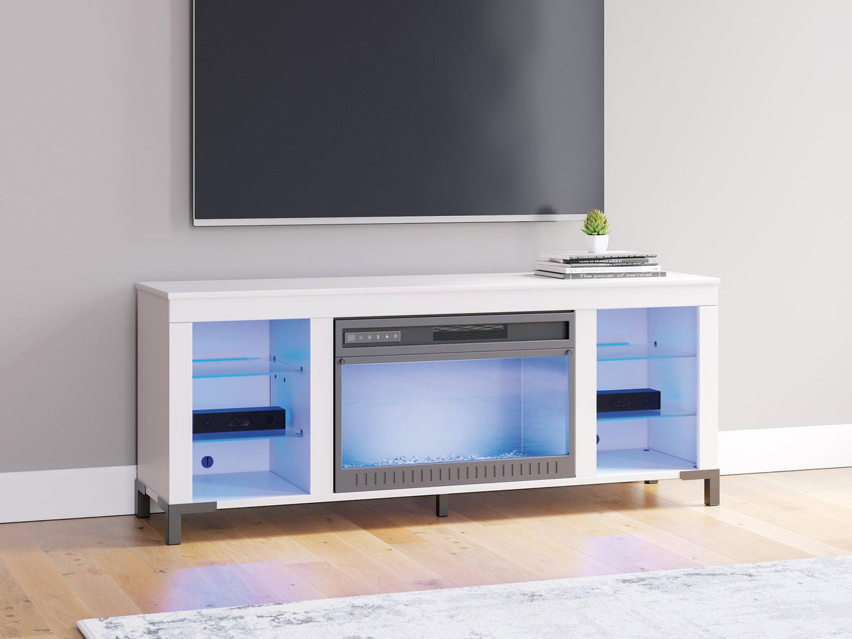 Brollevi 60" TV Stand with Electric Fireplace - Pull Up A Couch