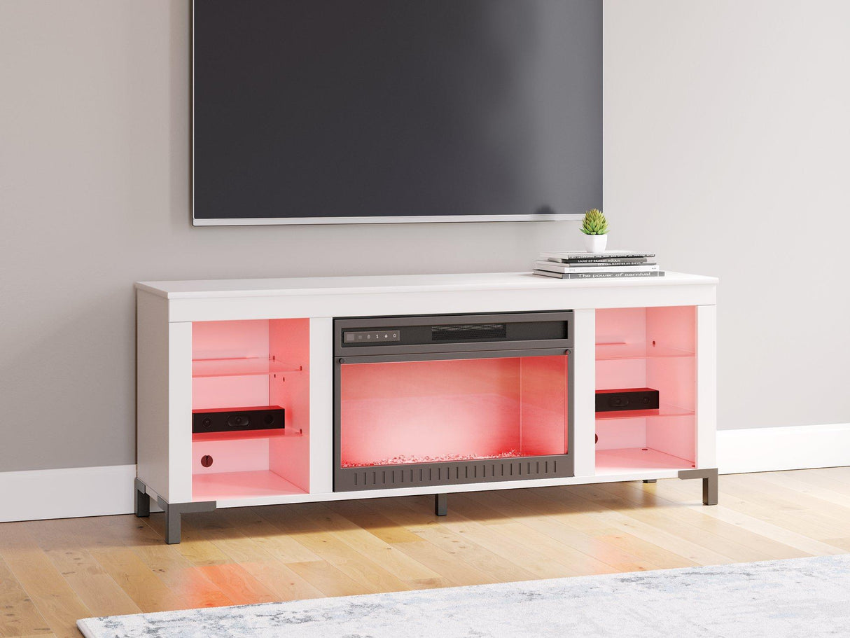 Brollevi 60" TV Stand with Electric Fireplace - Pull Up A Couch
