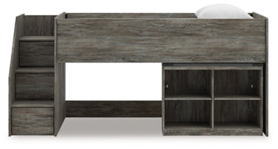 Frandern Loft Bed with Bookcase Storage