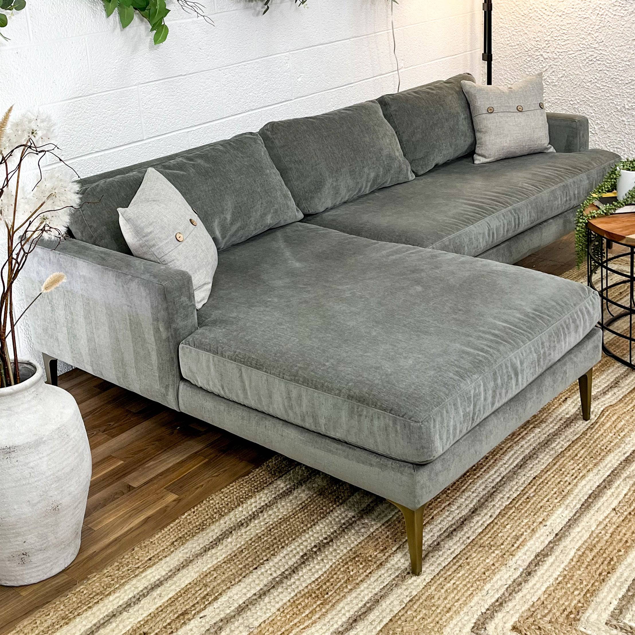 West Elm Andes 2pc Sectional w/Chaise