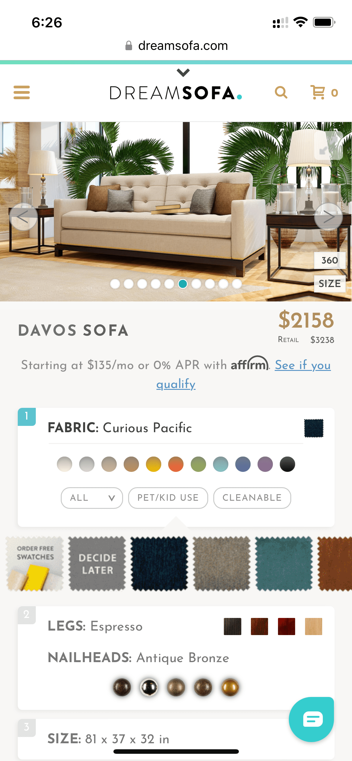 DreamSofa Davos 3-Seat Couch - Pull Up A Couch