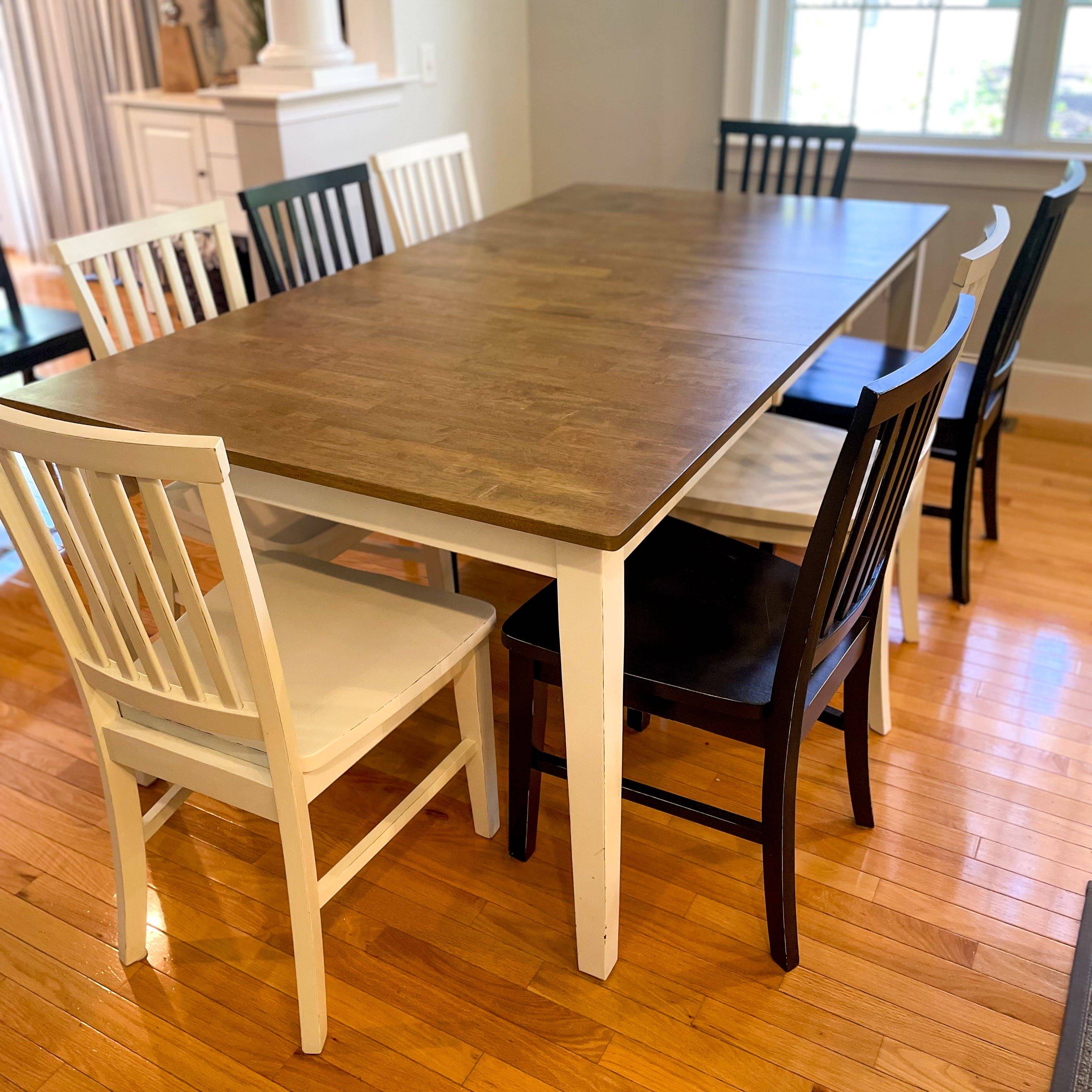 Solid Wood Farm Table Dining Set w/10 Seats