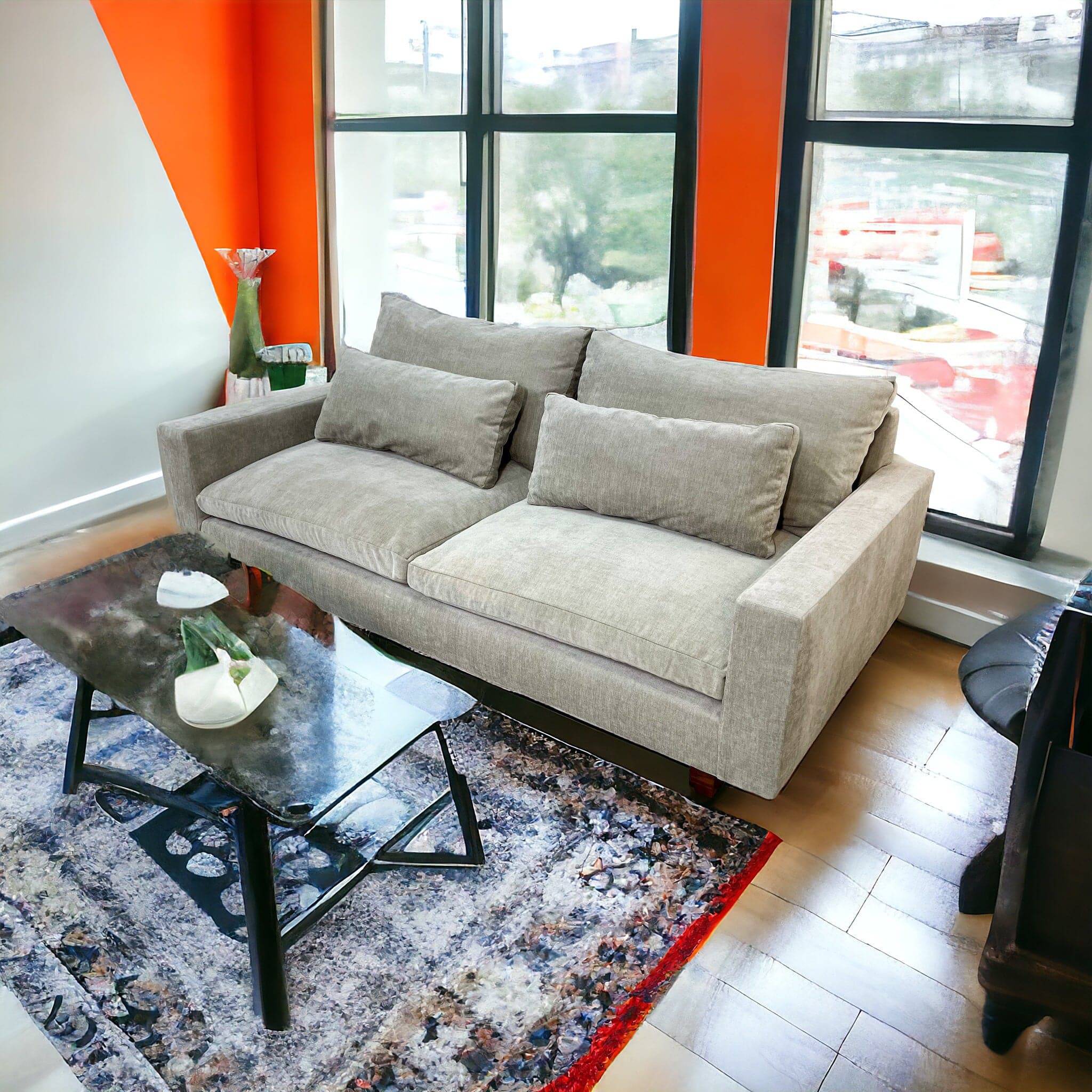 West Elm Harmony 82” Sofa with performance Distressed Velvet fabric