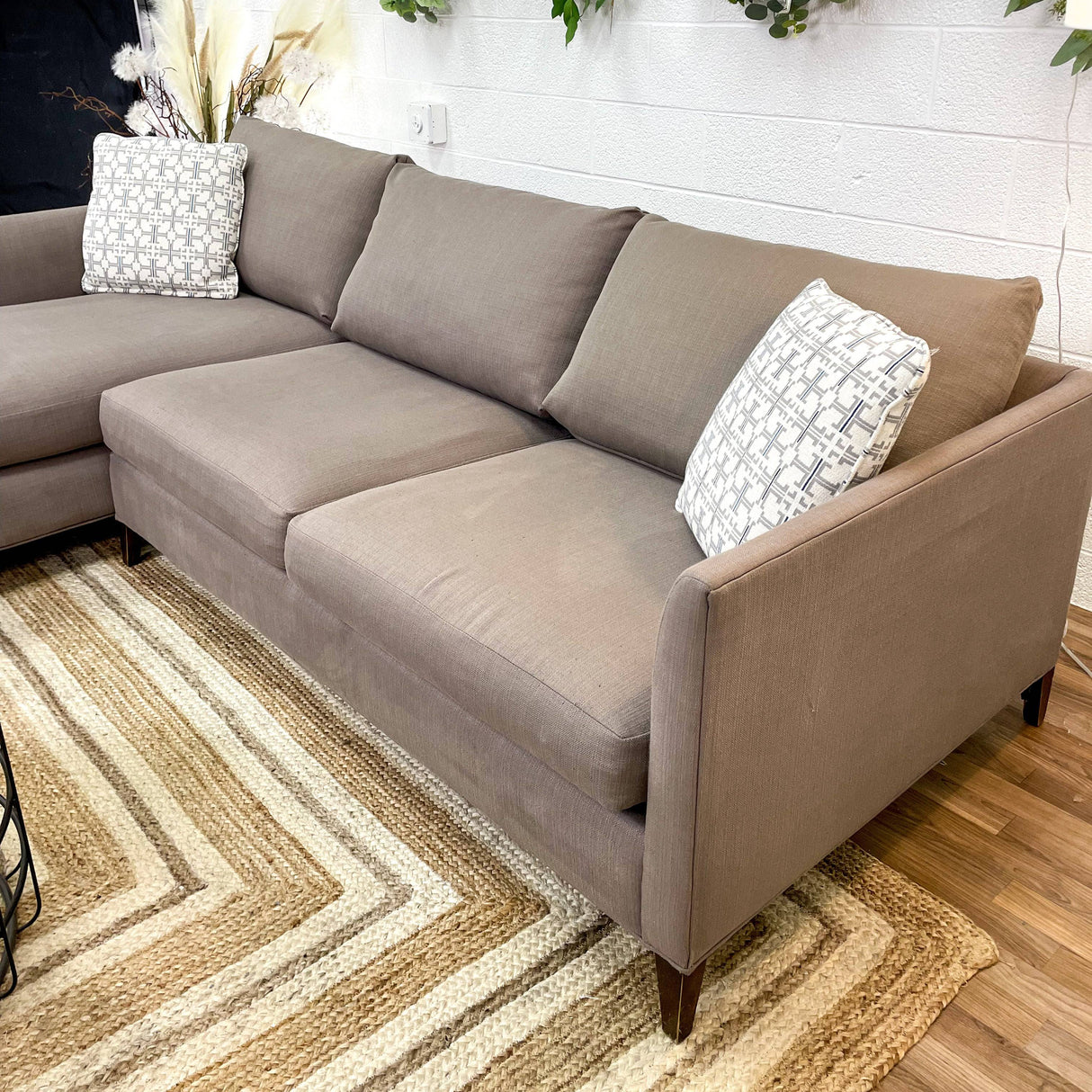 Crate & Barrel 2pc Sectional w/Chaise - Pull Up A Couch