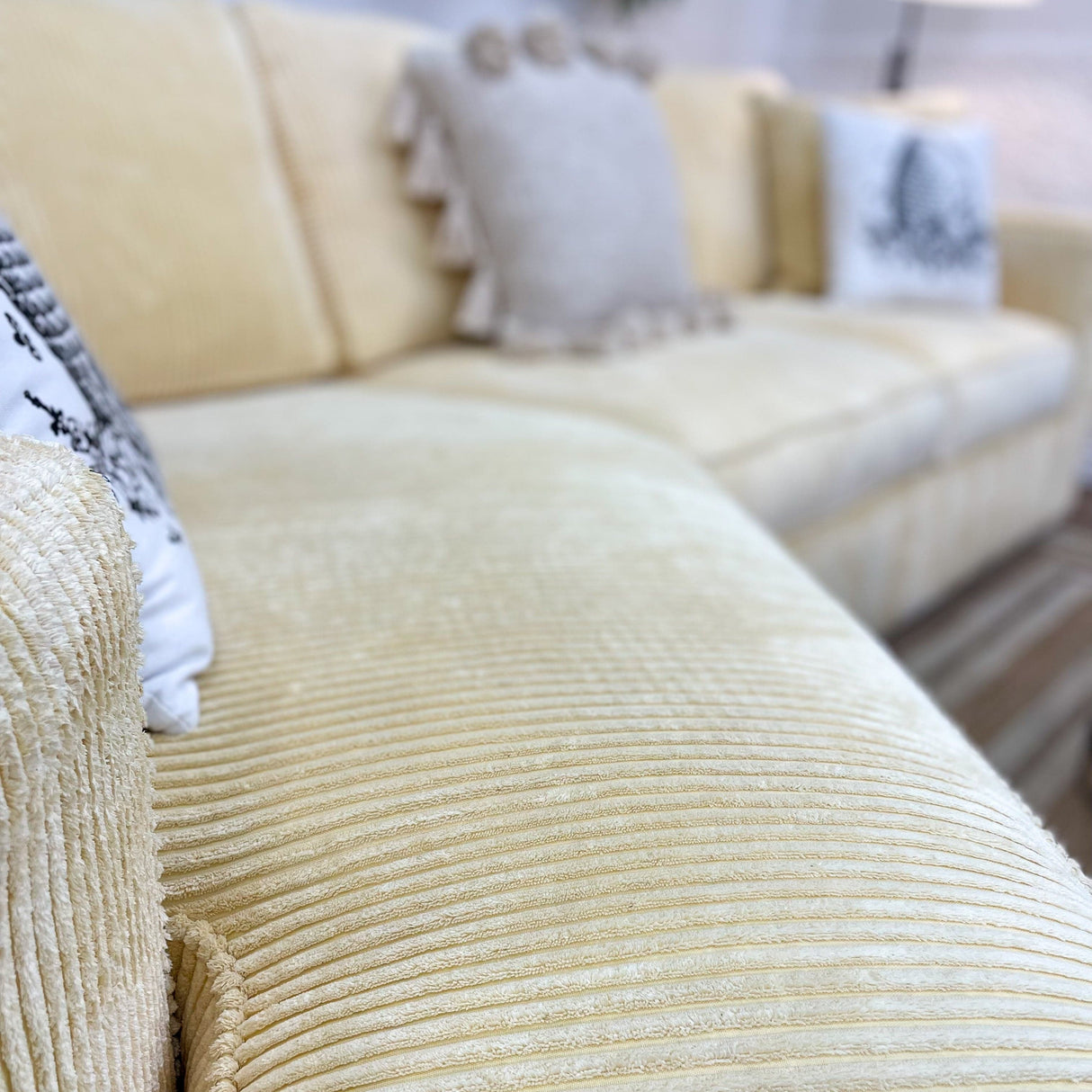 Circle Furniture 2pc Cuddle Couch and Corduroy Fabric - Pull Up A Couch