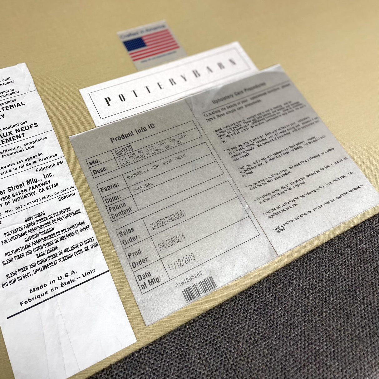 Pottery Barn Big Sur w/Wide Chaise and Sunbrella Fabric - Pull Up A Couch