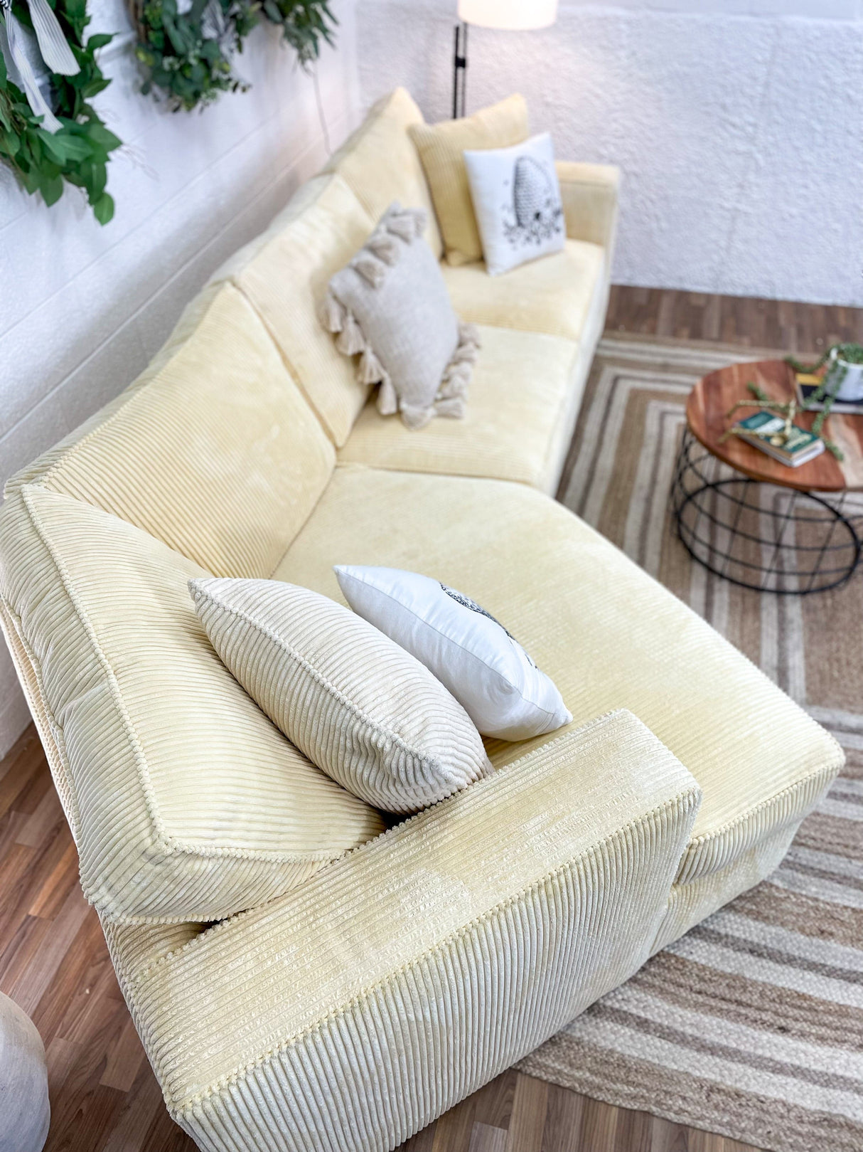 Circle Furniture 2pc Cuddle Couch and Corduroy Fabric - Pull Up A Couch