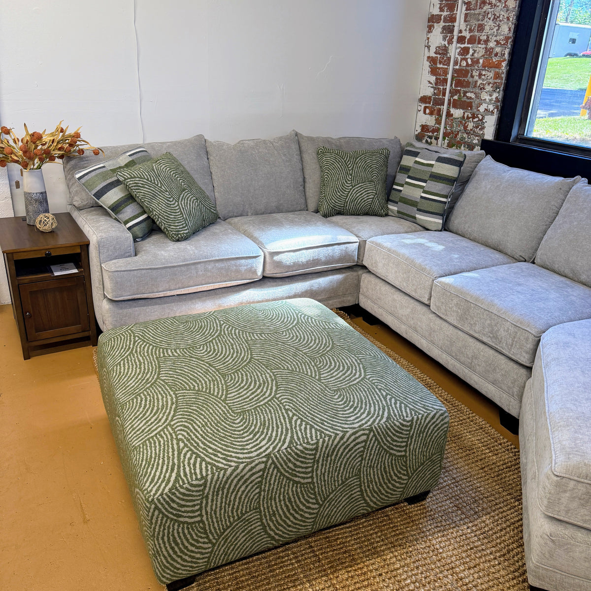 Belmont 4pc Corner Sectional w/ Cuddle Corner + Ottoman