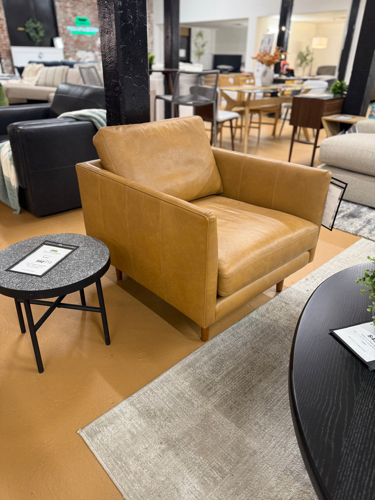 ARTICLE - Burrard 32" Leather Lounge Chair - Bella Caramel