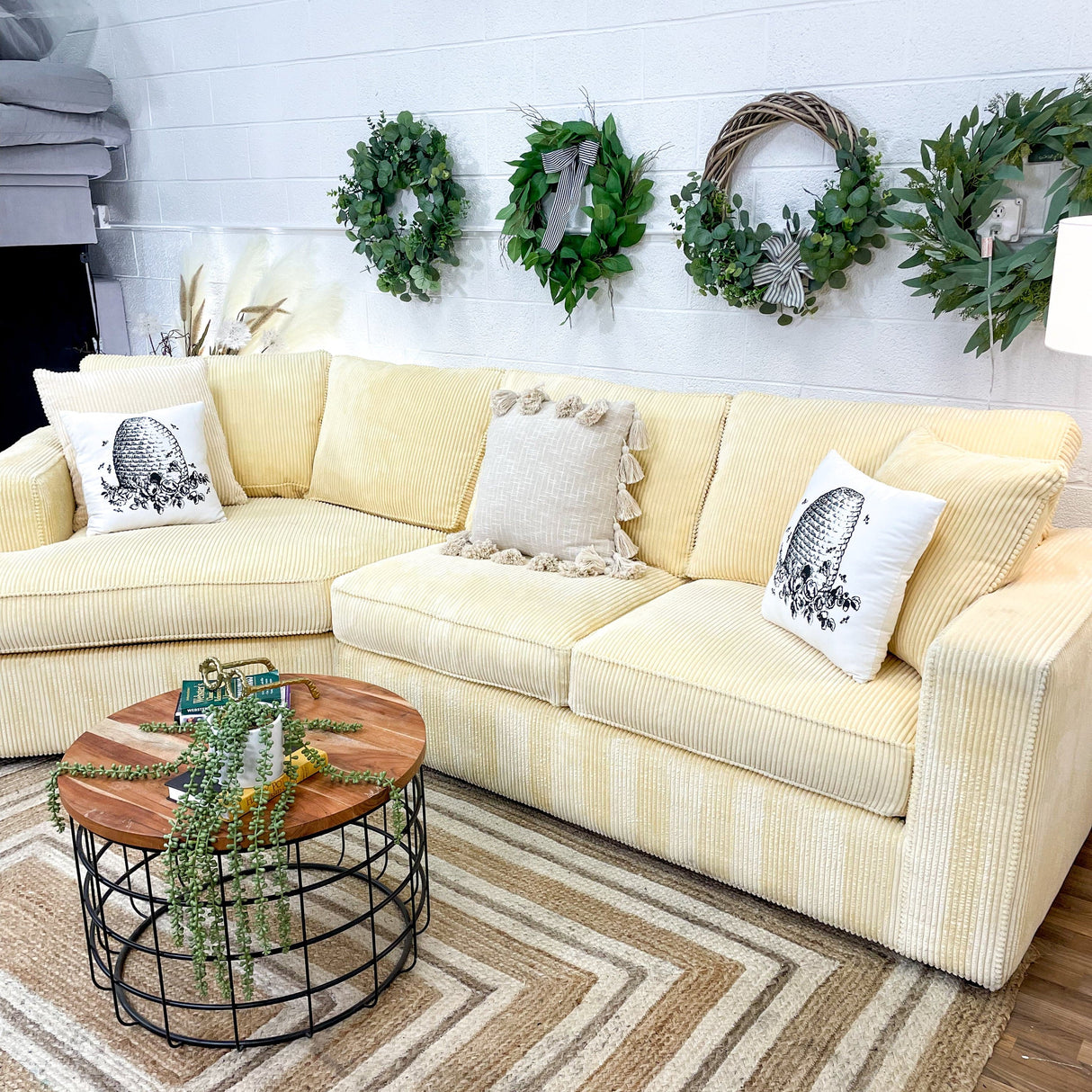 Circle Furniture 2pc Cuddle Couch and Corduroy Fabric - Pull Up A Couch