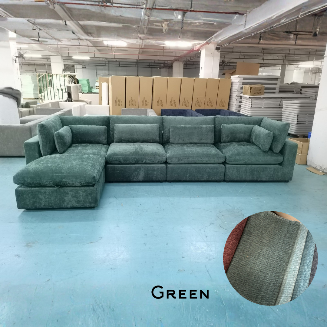 Serenity Cloud - "WestElm-Like" Sectional w/Performance Fabric and Storage Ottoman - Pull Up A Couch