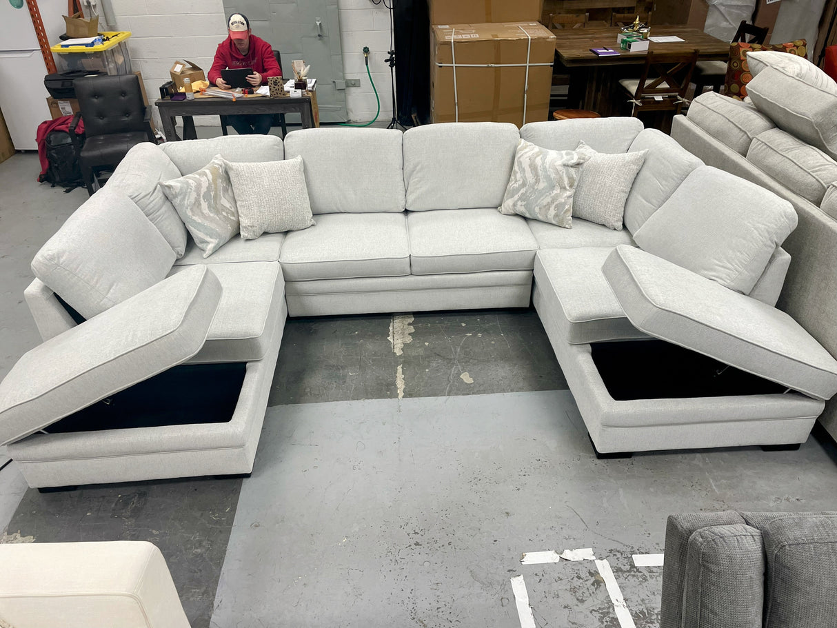 Warehouse M 3pc sectional w/ Double Chaise and Trundle Bed