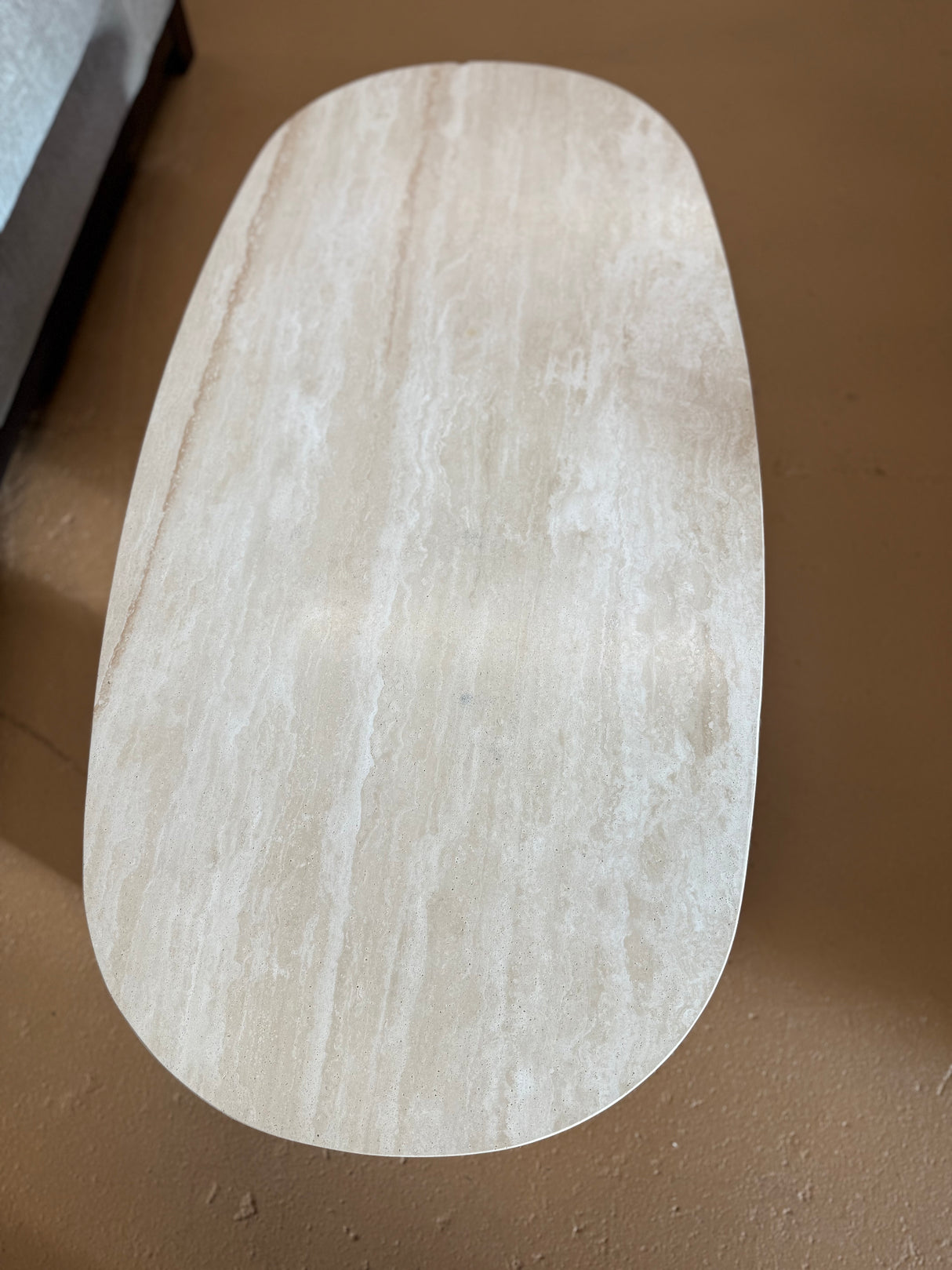 Sporo Travertine Coffee Table (Natural Oak)