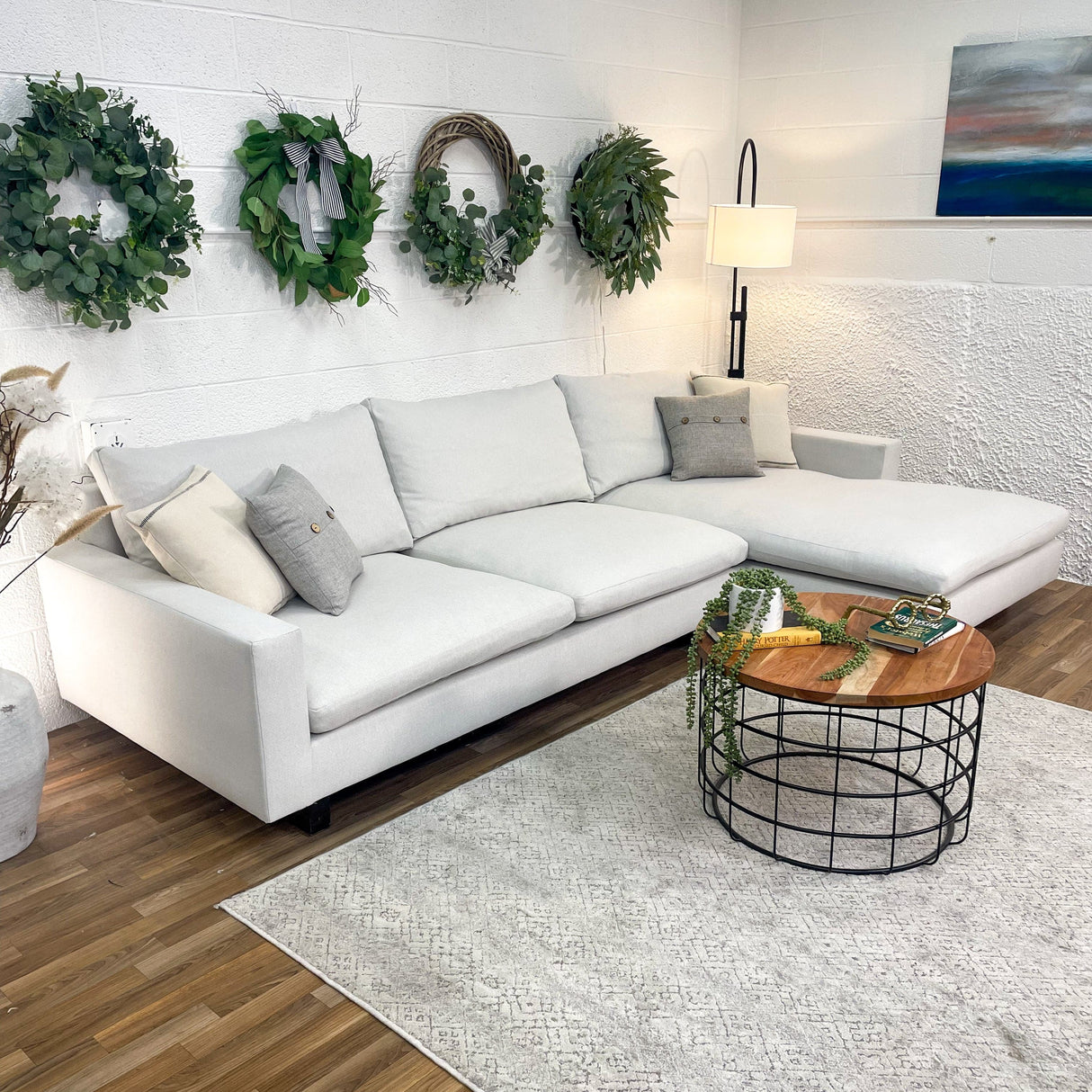 West Elm Harmony White 2pc Sectional w/Chaise - Pull Up A Couch